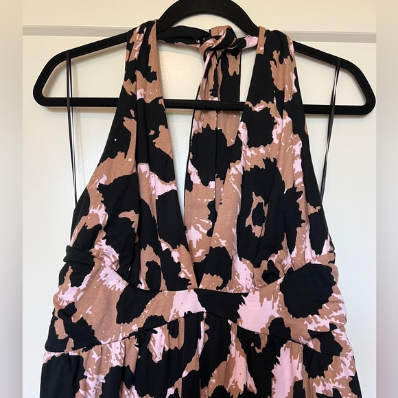 Diane Von Furstenberg DVF Target Halter Leopard Print Halter Jumpsuit XL NWT - Picture 8 of 8